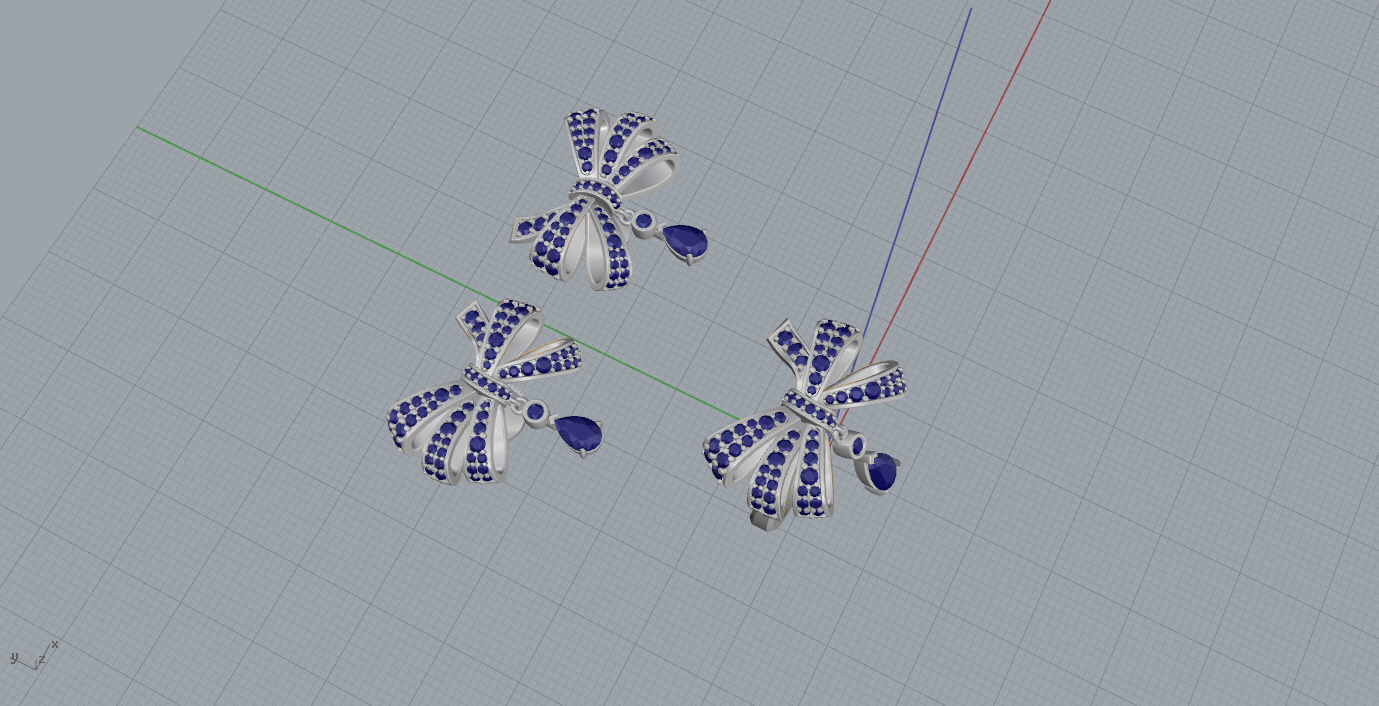 Ring and Earrings 3D print model_10