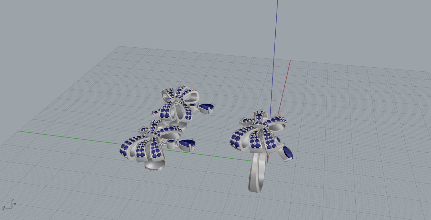 Ring and Earrings 3D print model_9