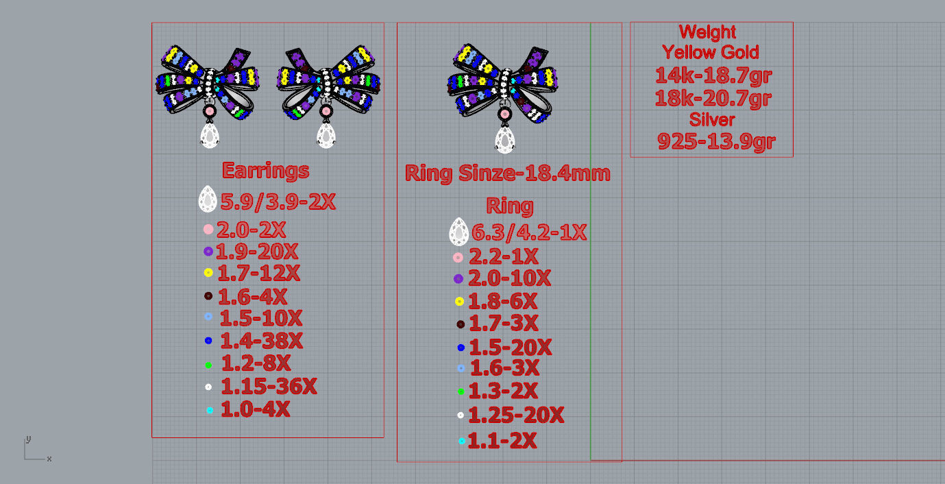 Ring and Earrings 3D print model_3