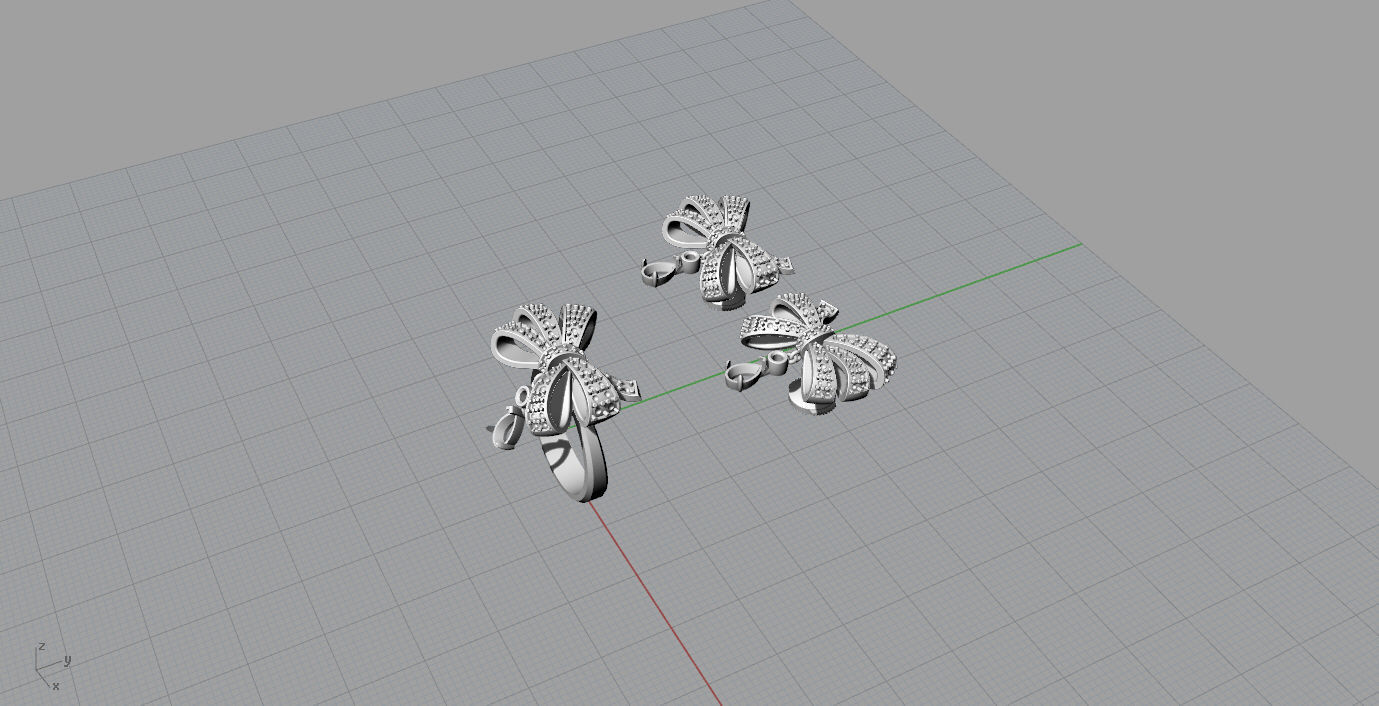 Ring and Earrings 3D print model_13