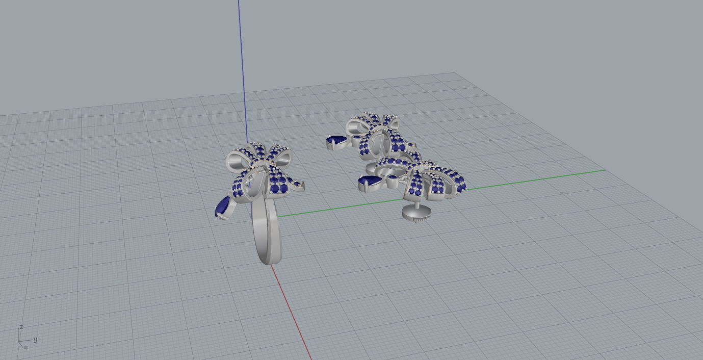 Ring and Earrings 3D print model_6