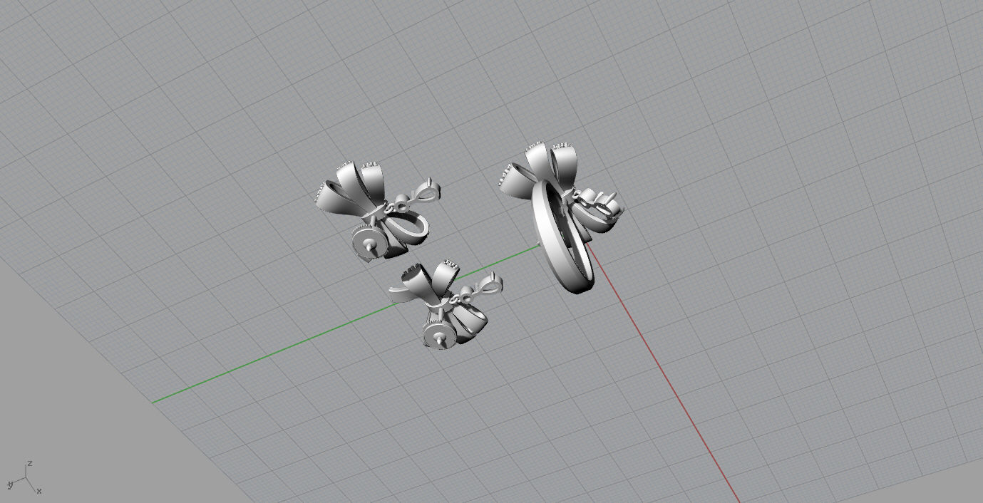 Ring and Earrings 3D print model_16