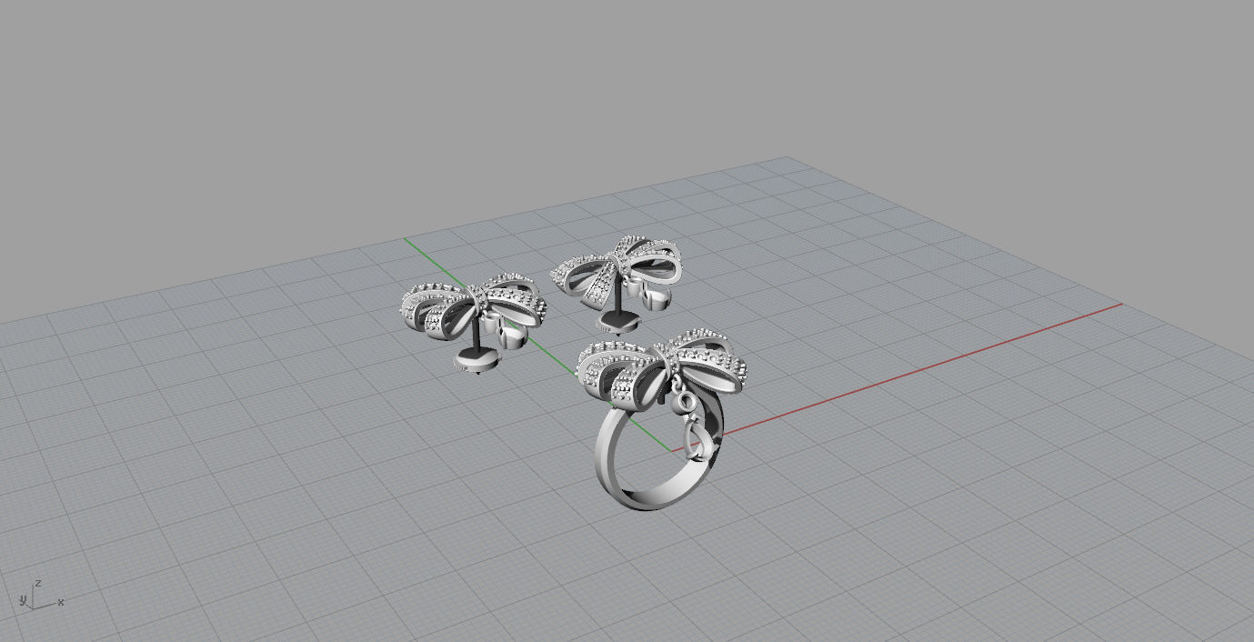Ring and Earrings 3D print model_15