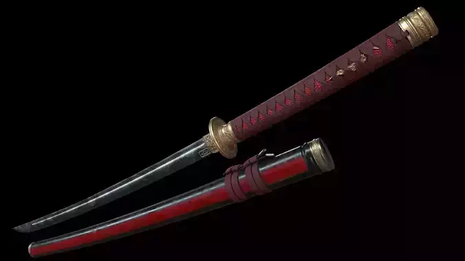 Katana Sword Low-poly 3D model