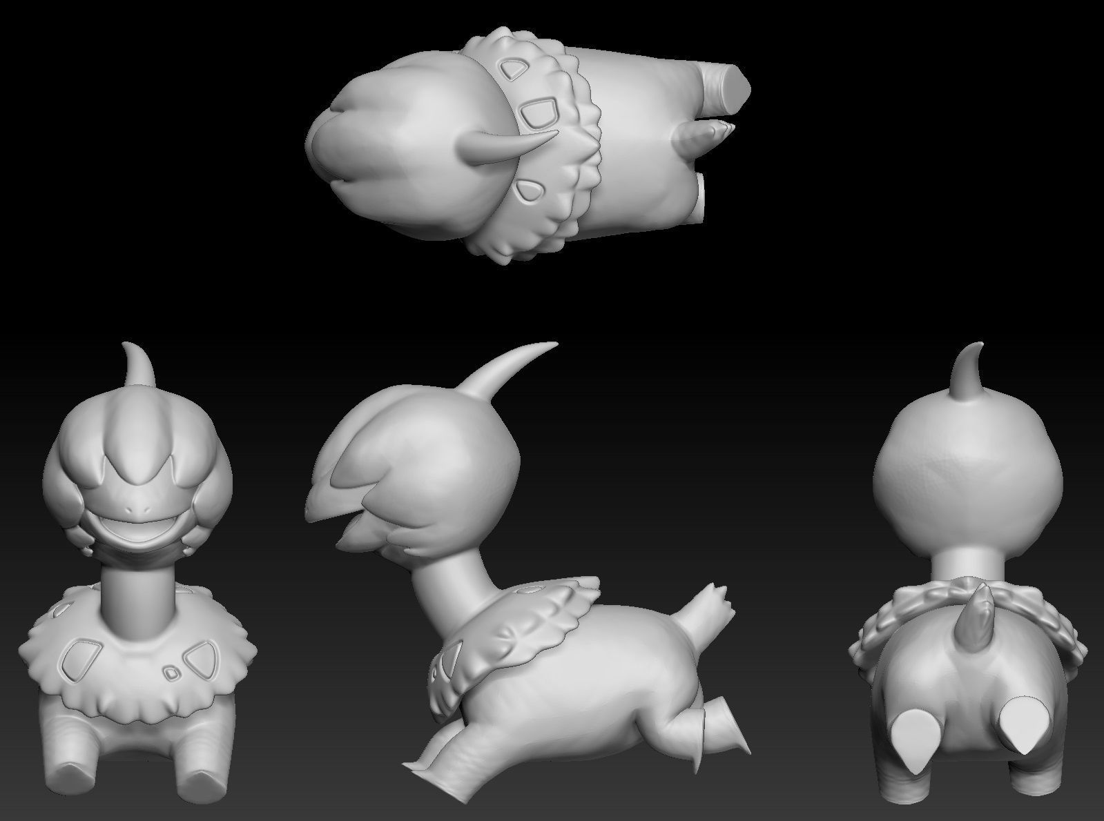 Pokemon Deino Zweilous Hydreigon 3D print model_1