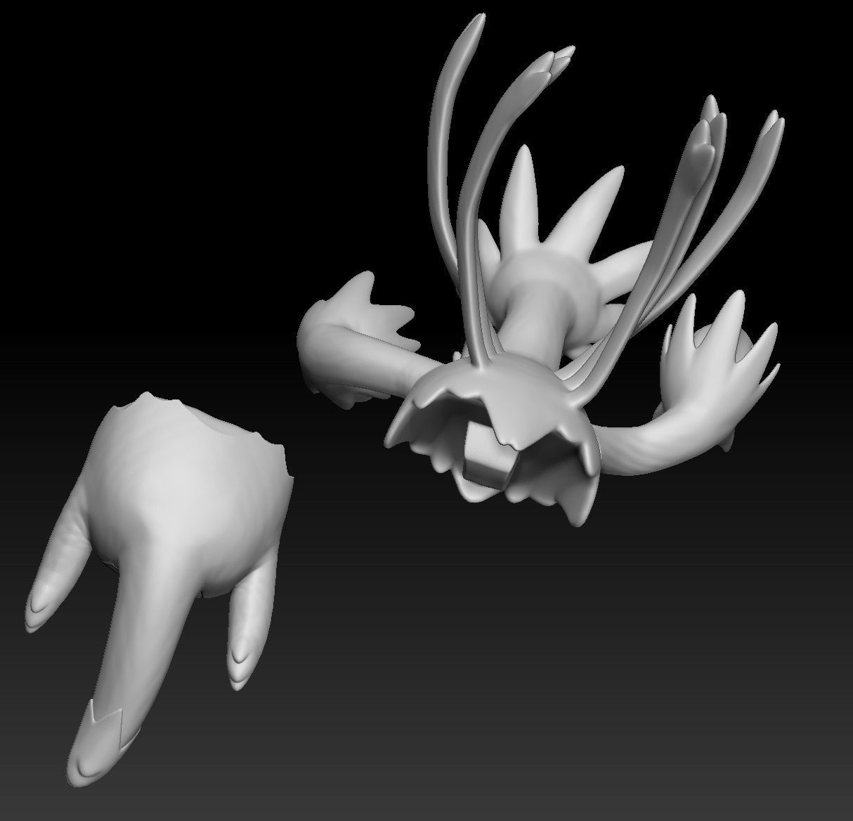 Pokemon Deino Zweilous Hydreigon 3D print model_6