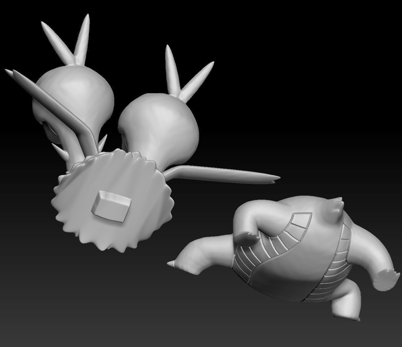 Pokemon Deino Zweilous Hydreigon 3D print model_5