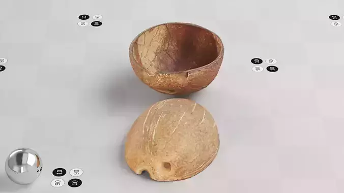 Coconut Shell - Photogrammetry Scan Low-poly 3D model