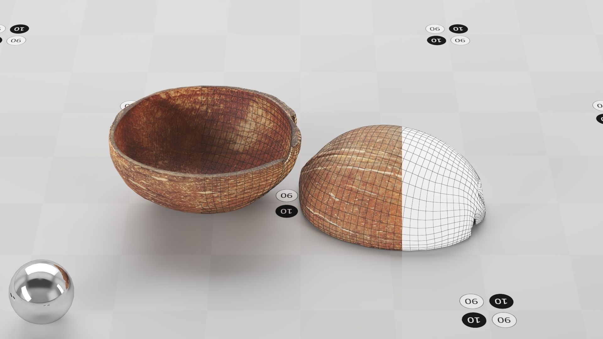 Coconut Shell - Photogrammetry Scan Low-poly 3D model_4