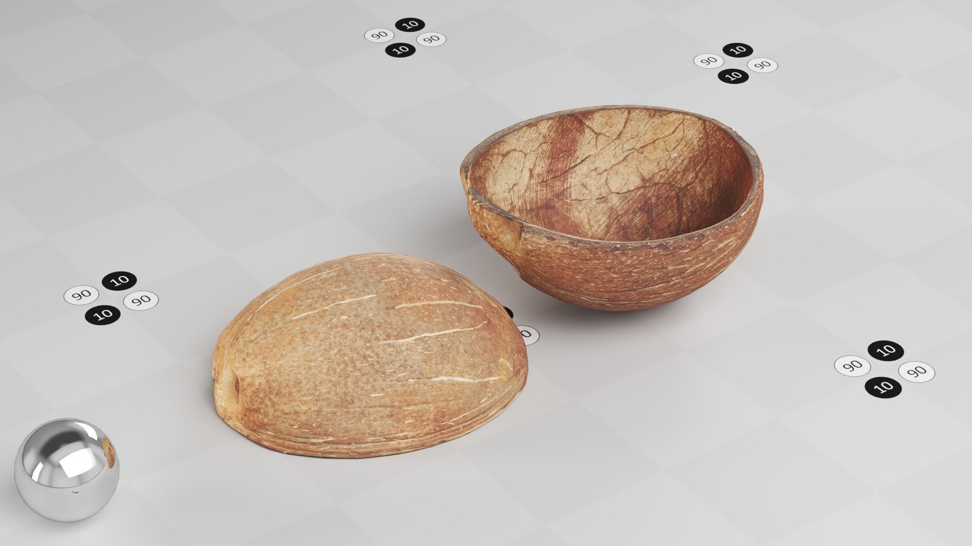 Coconut Shell - Photogrammetry Scan Low-poly 3D model_8
