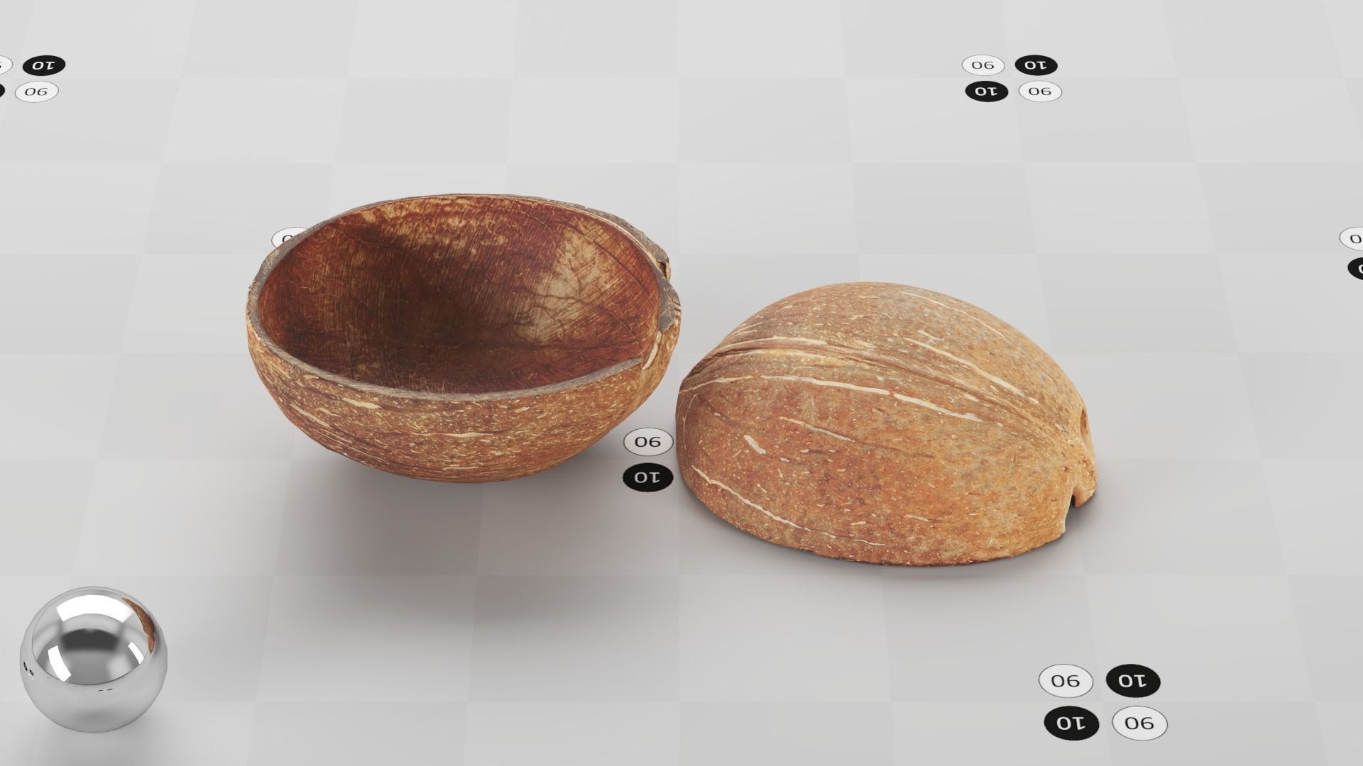 Coconut Shell - Photogrammetry Scan Low-poly 3D model_2
