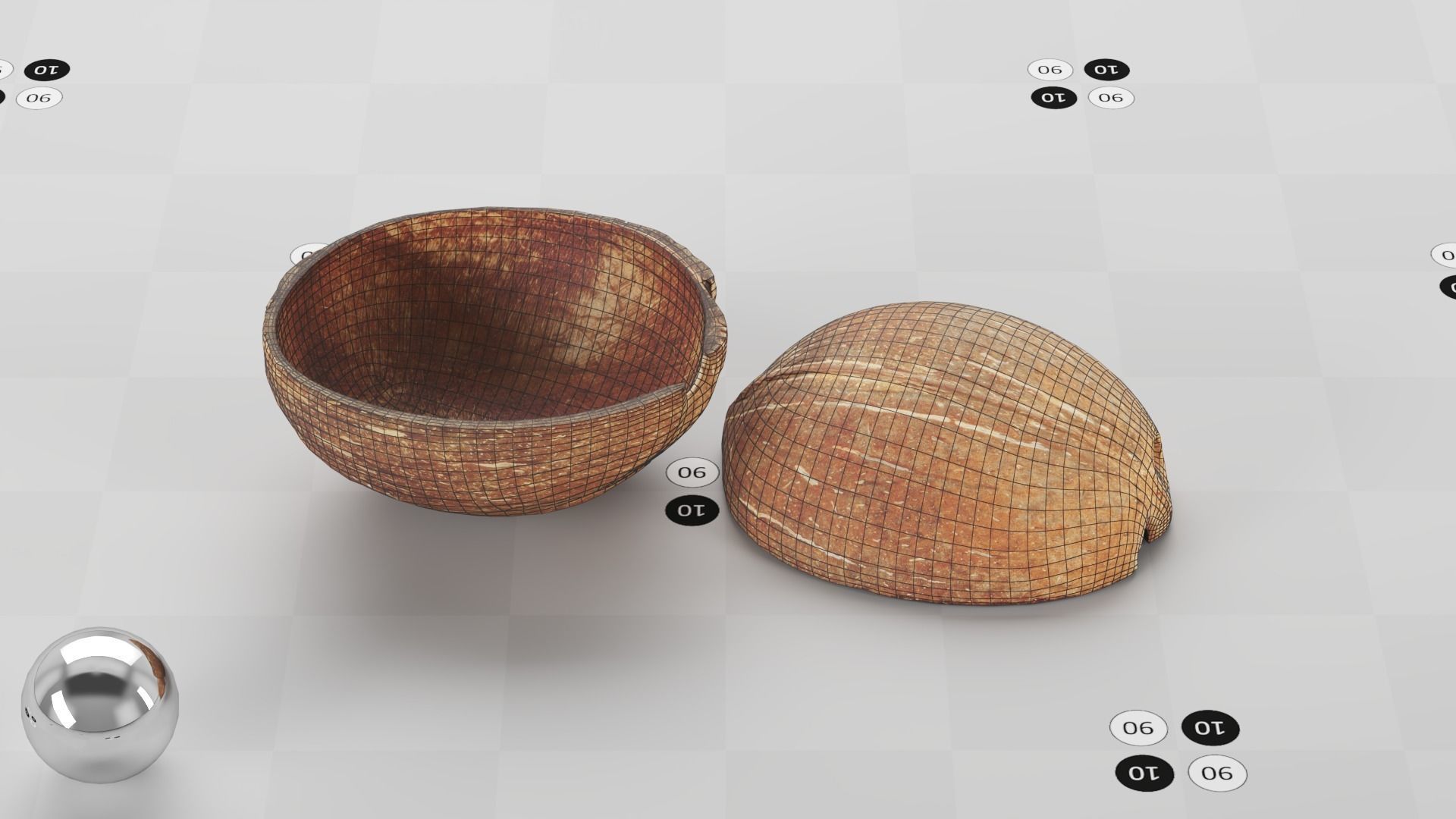 Coconut Shell - Photogrammetry Scan Low-poly 3D model_3