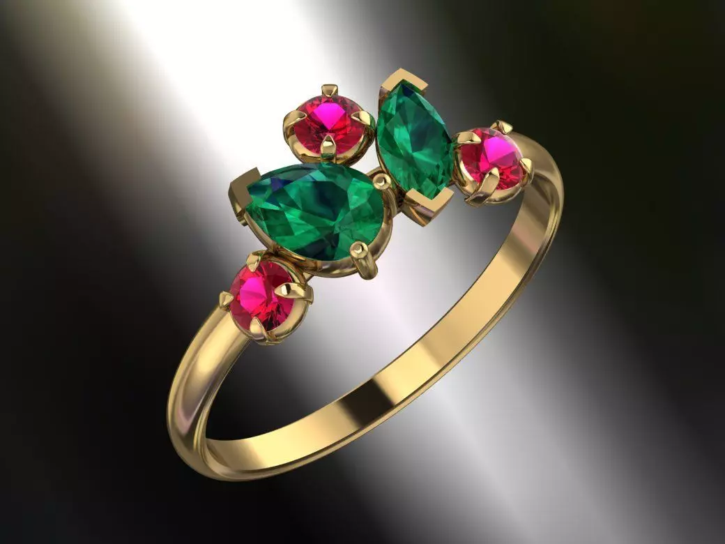 Birthstone Ring 3D print model
