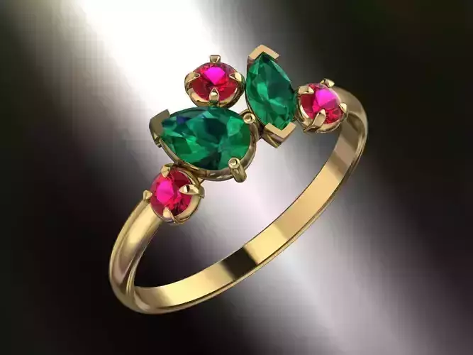 Birthstone Ring 3D print model