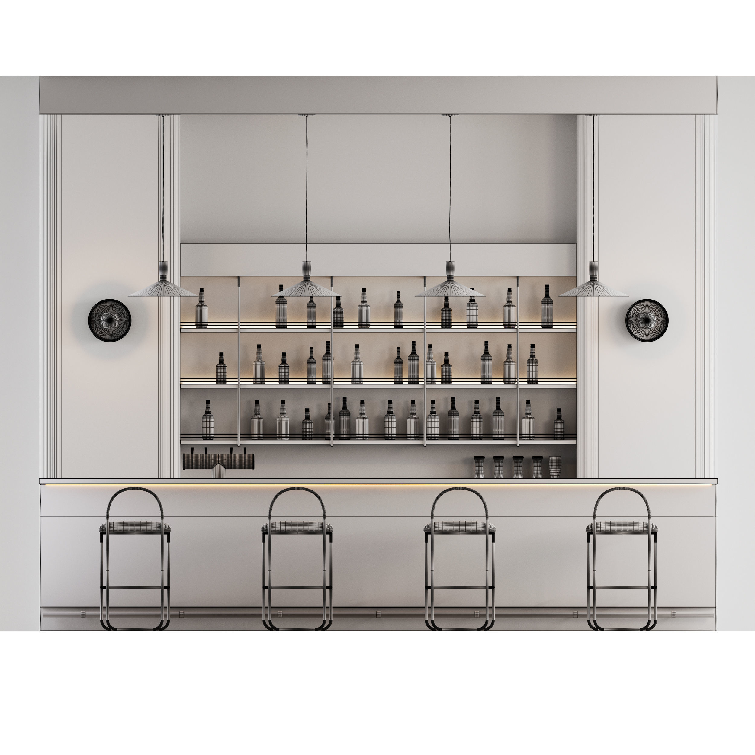 Loft Bar Counter 3D model_10