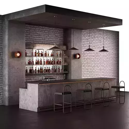 Loft Bar Counter 3D model