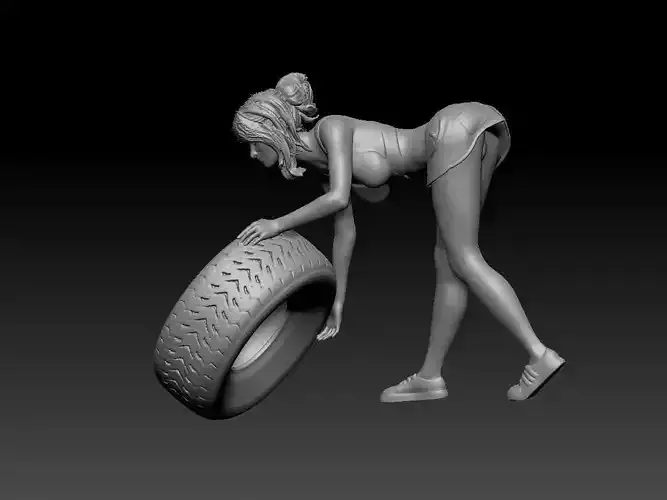 girl sexy with tire