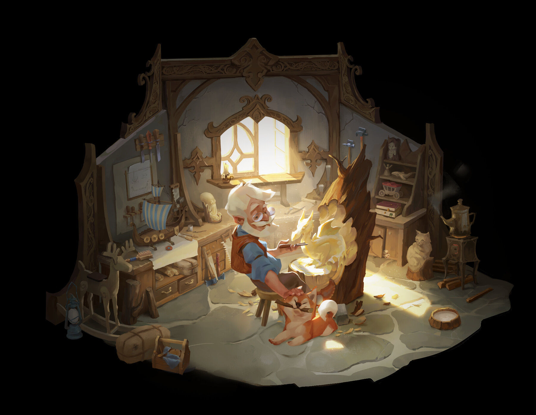 3D PROPS Hand-painted Textured Game-Ready Set Low-poly 3D model_16