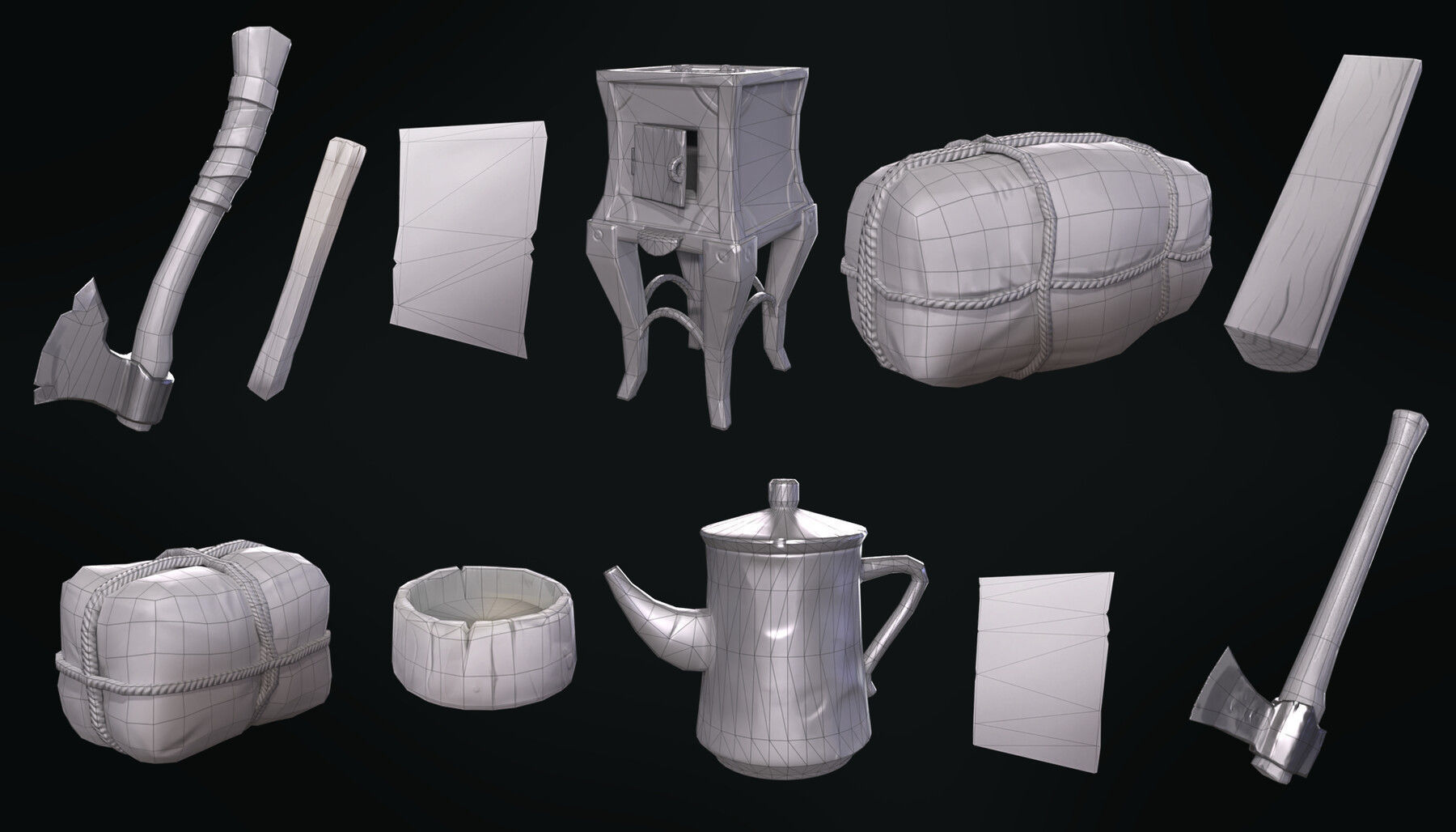 3D PROPS Hand-painted Textured Game-Ready Set Low-poly 3D model_14