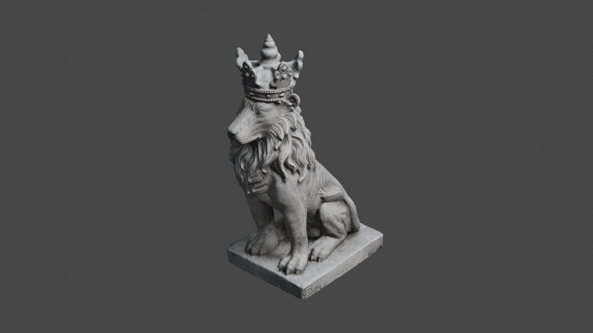 lion statue 3D print model_64