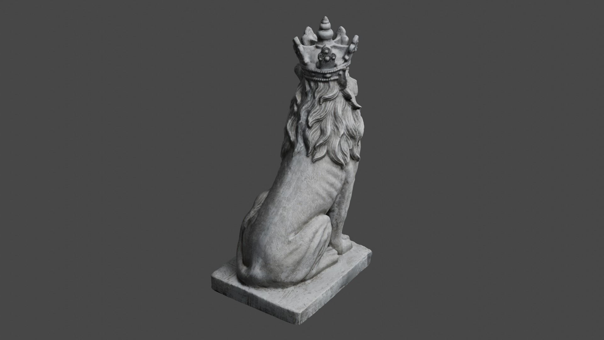 lion statue 3D print model_32