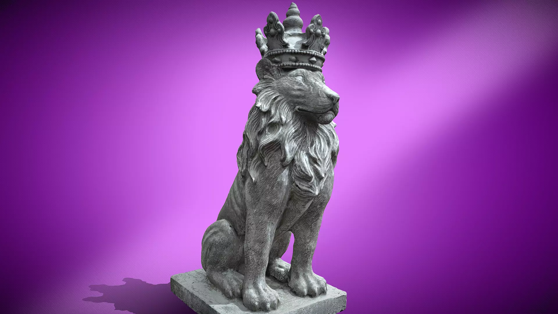 lion statue 3D print model_0