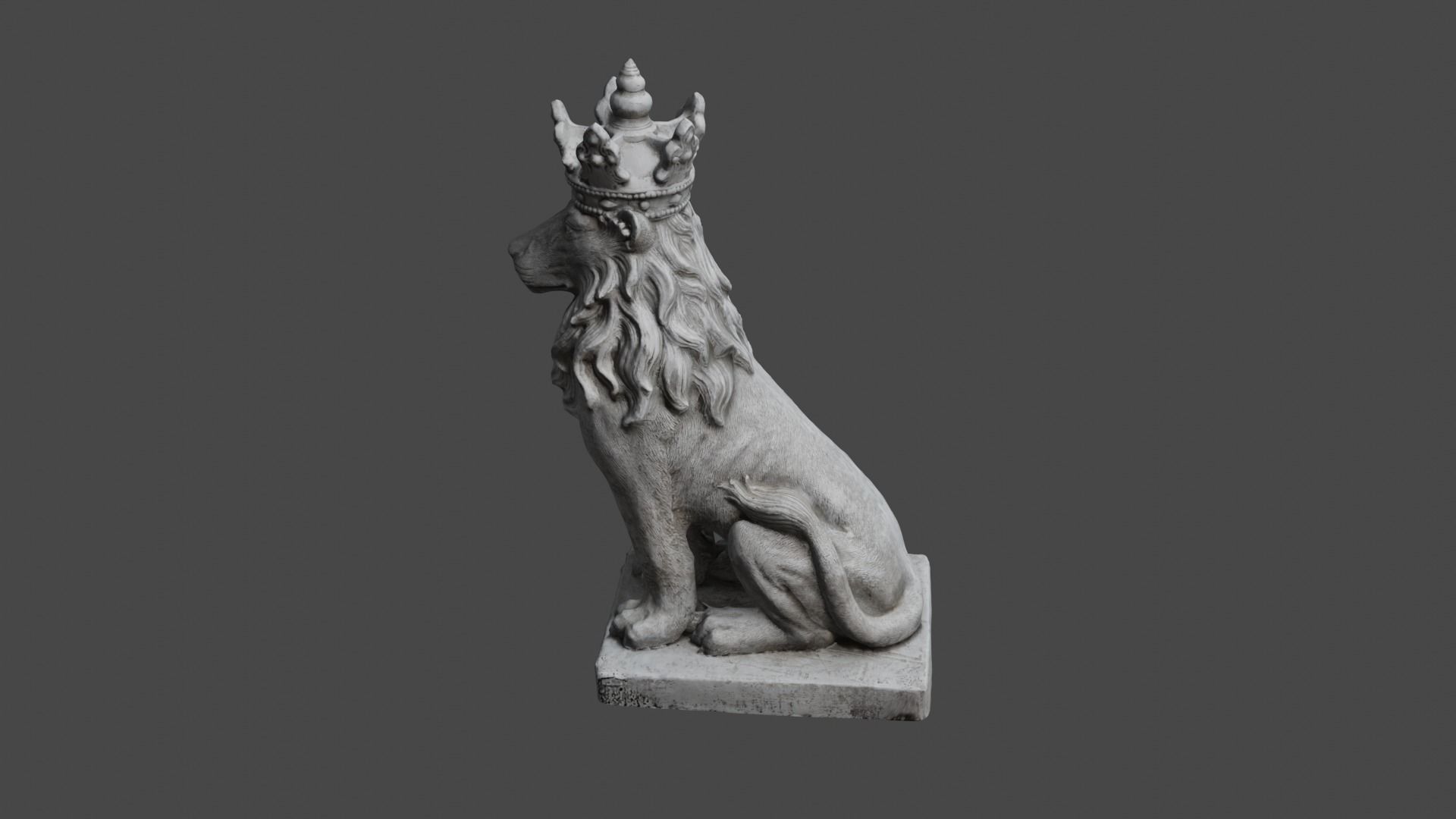 lion statue 3D print model_55