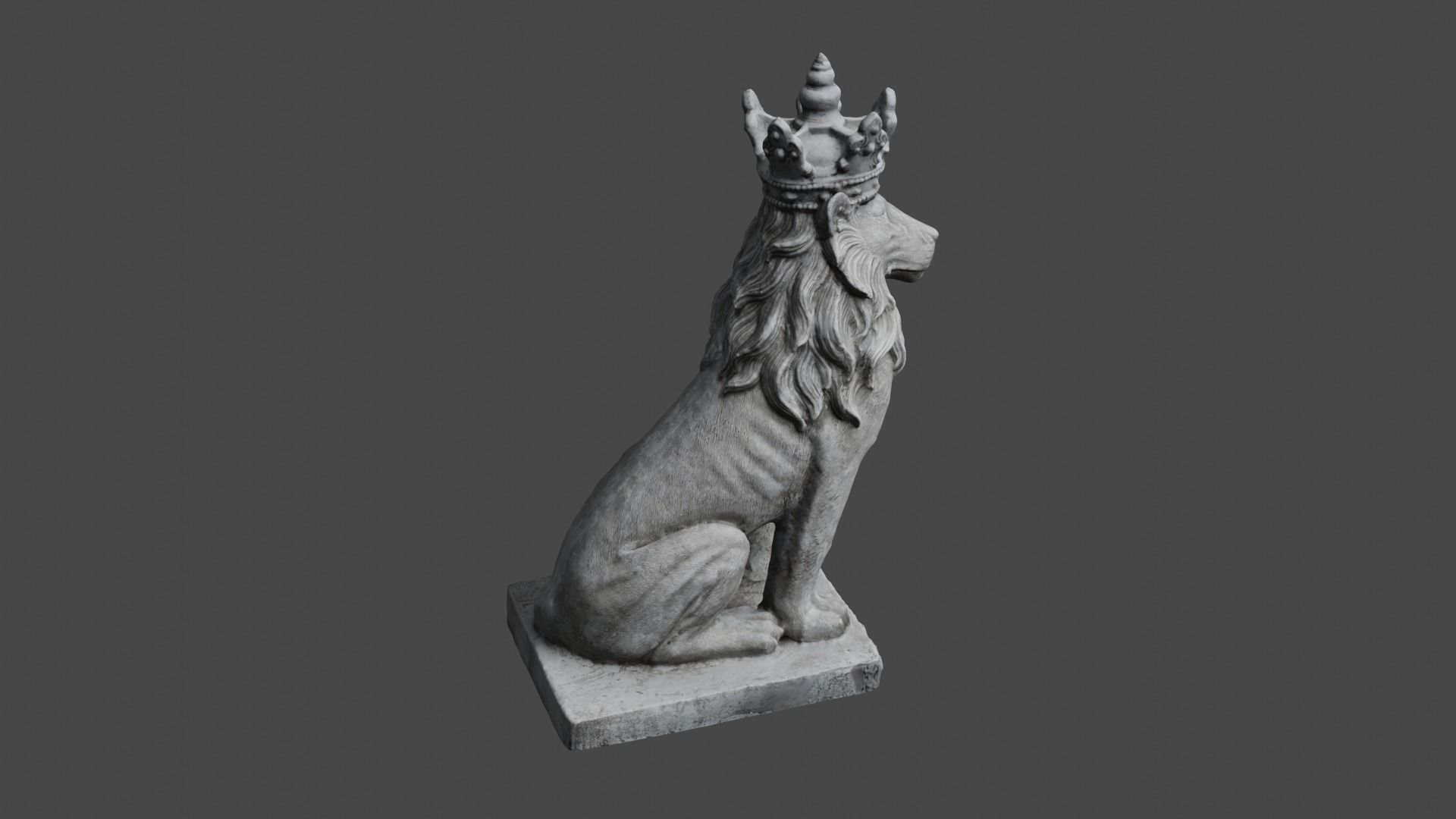lion statue 3D print model_27