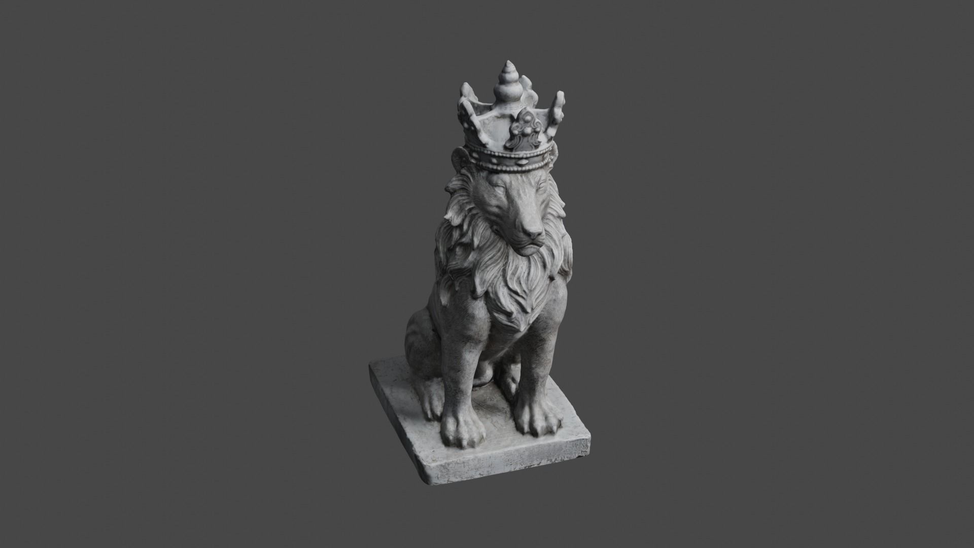 lion statue 3D print model_11