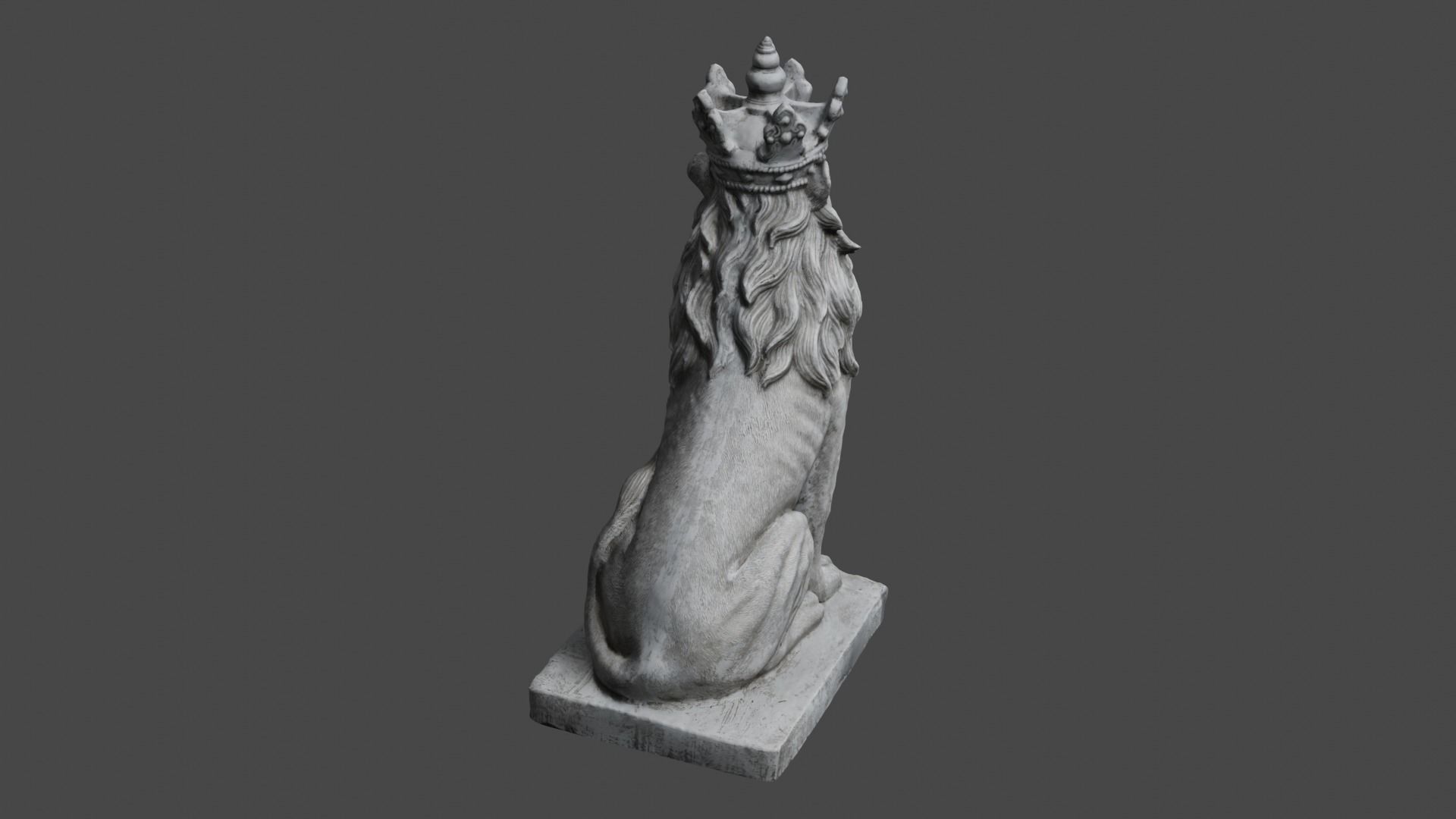lion statue 3D print model_37
