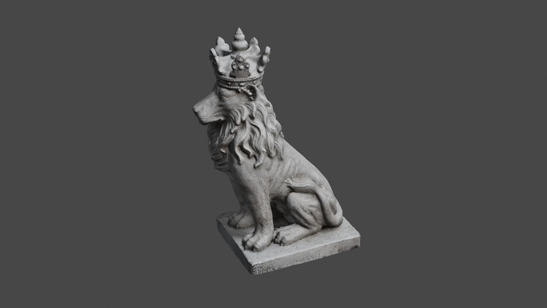 lion statue 3D print model_60