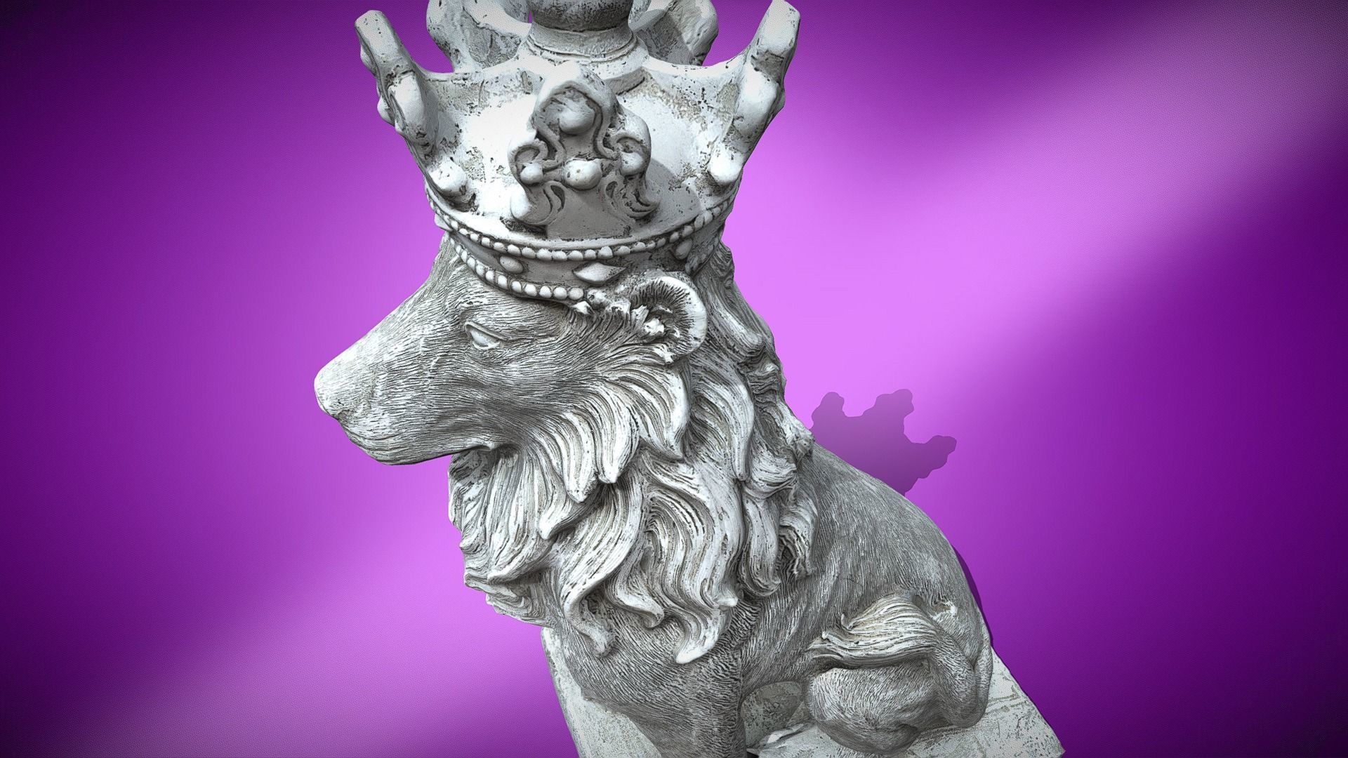 lion statue 3D print model_5