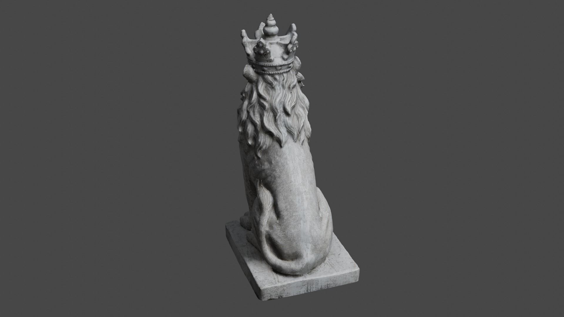 lion statue 3D print model_44