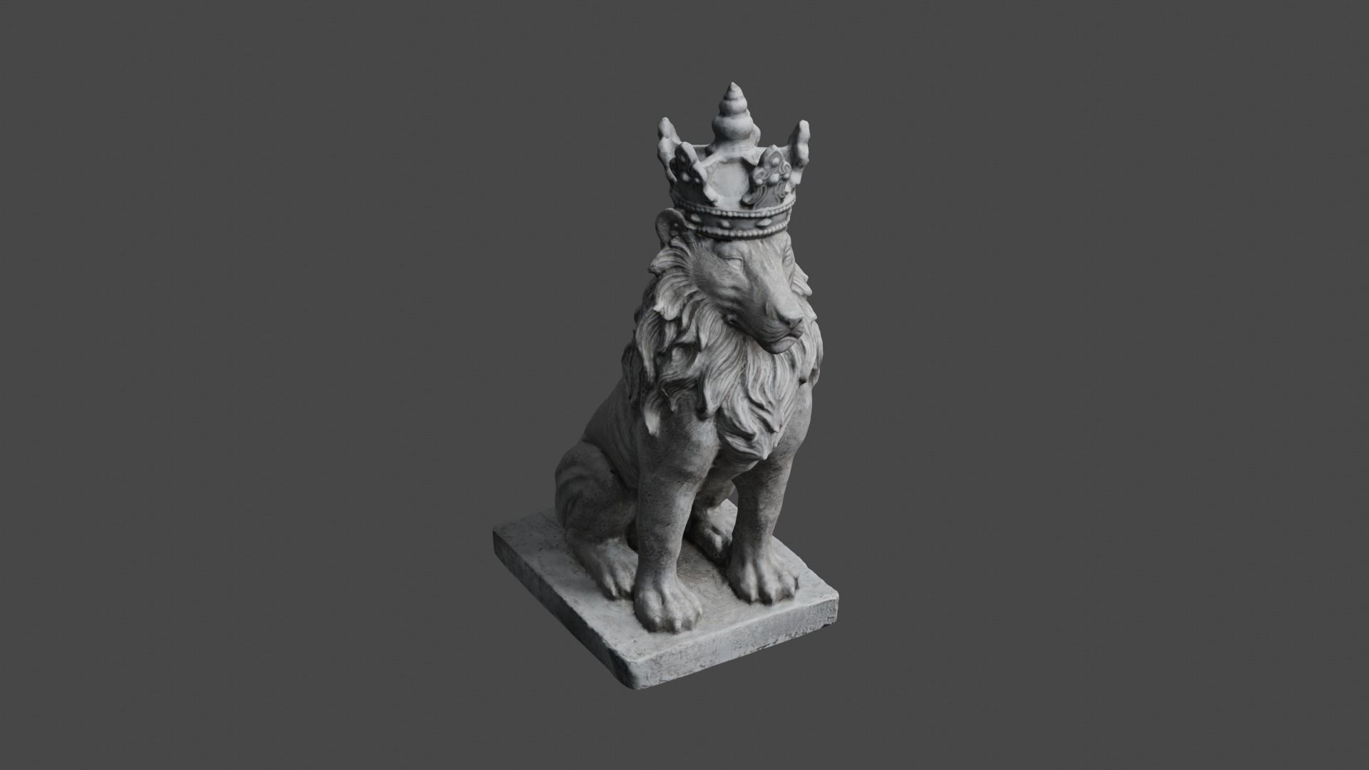 lion statue 3D print model_13