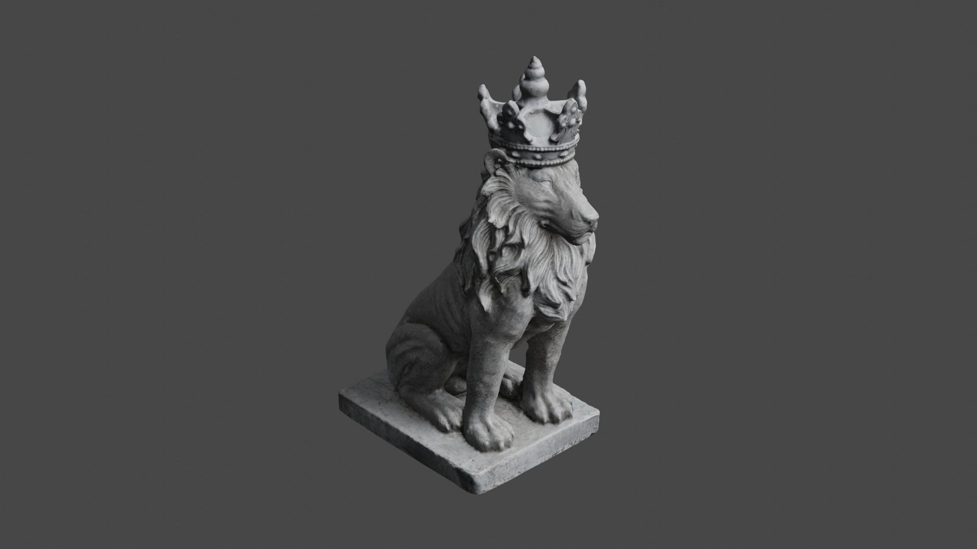 lion statue 3D print model_15