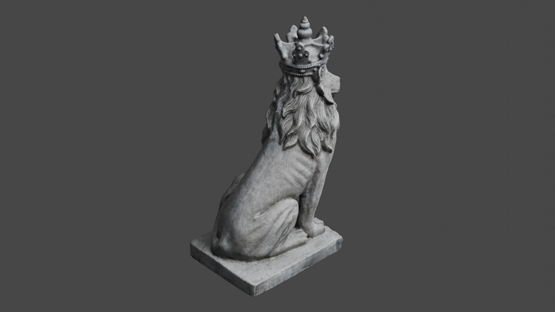lion statue 3D print model_30