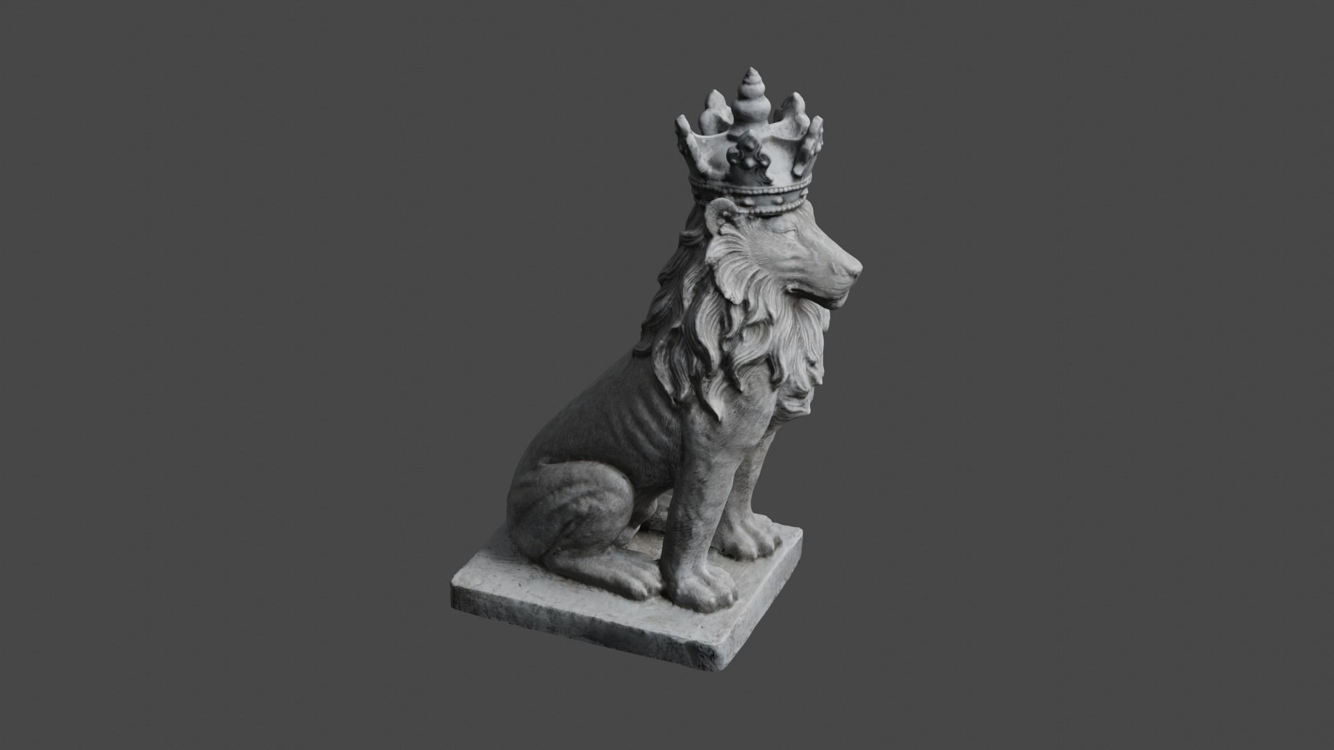 lion statue 3D print model_19