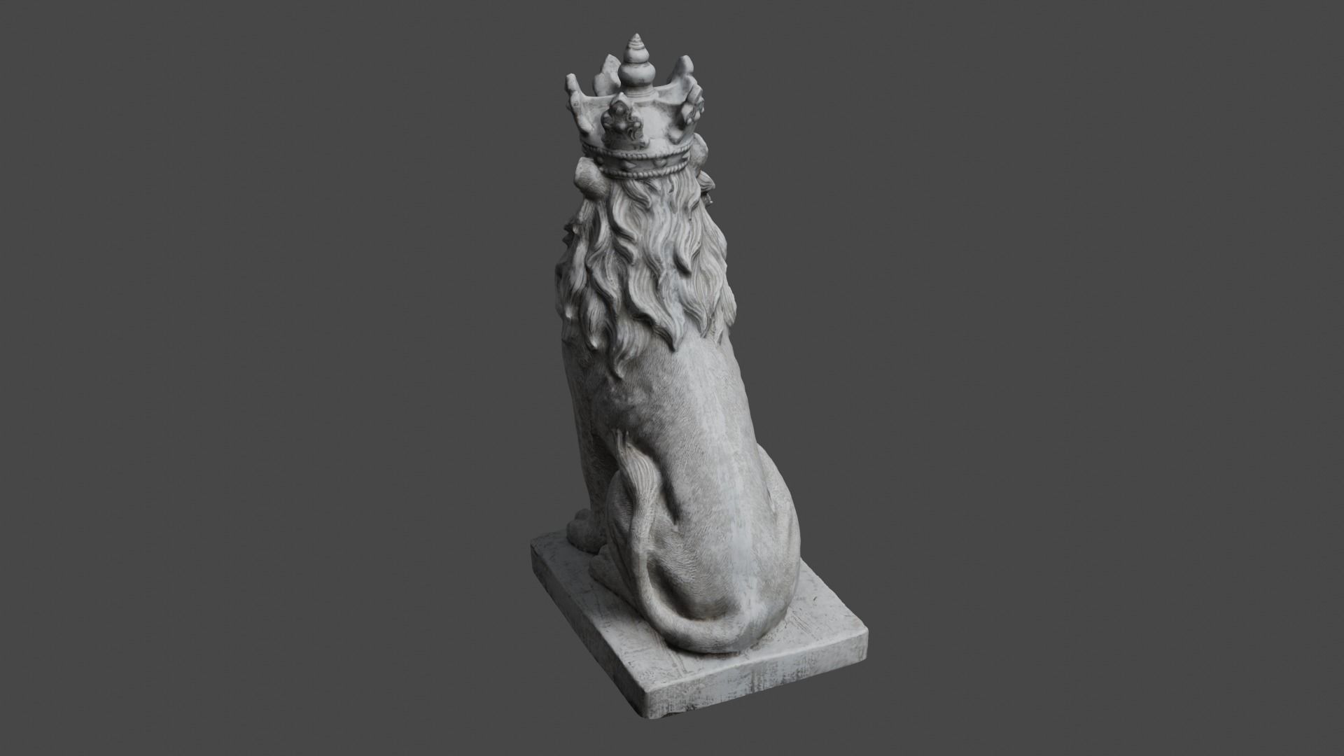 lion statue 3D print model_45