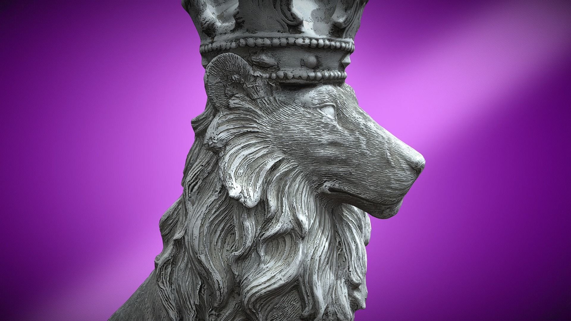 lion statue 3D print model_3