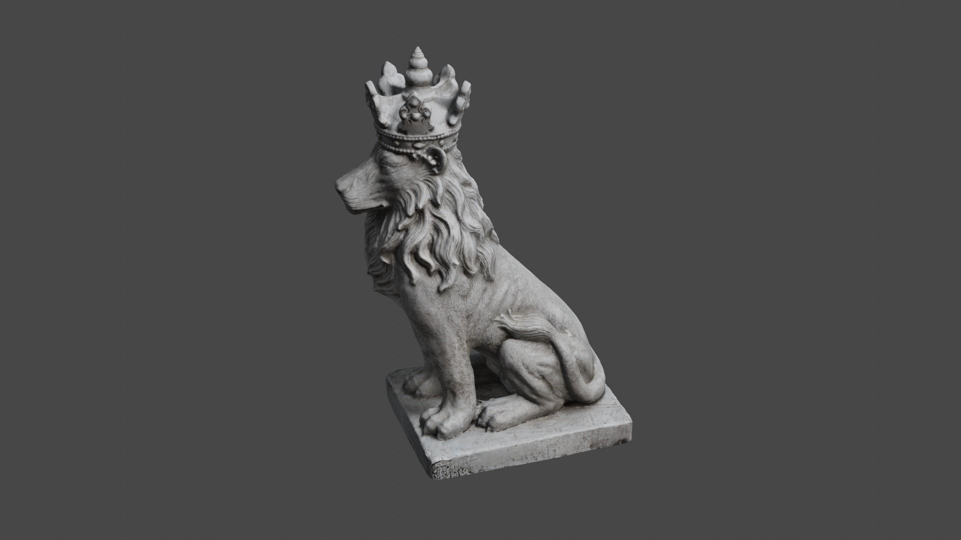 lion statue 3D print model_59