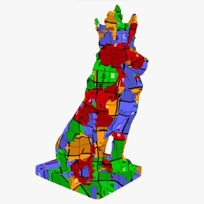 lion statue 3D print model_33