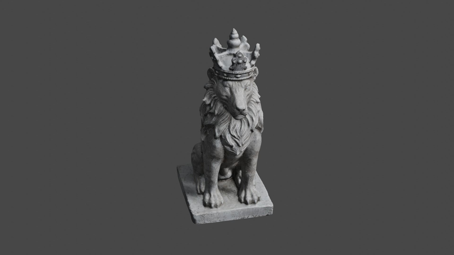 lion statue 3D print model_10
