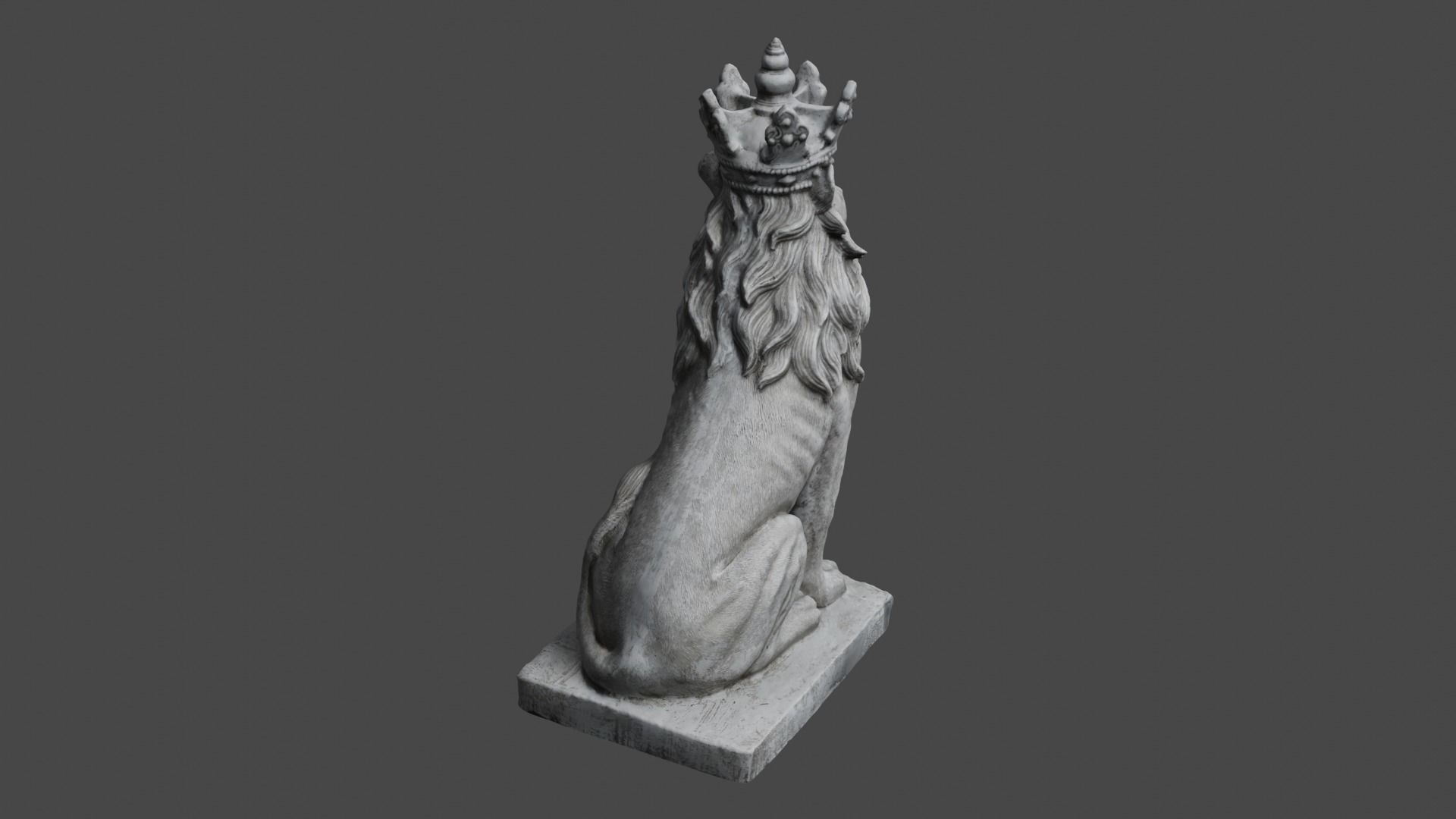 lion statue 3D print model_36