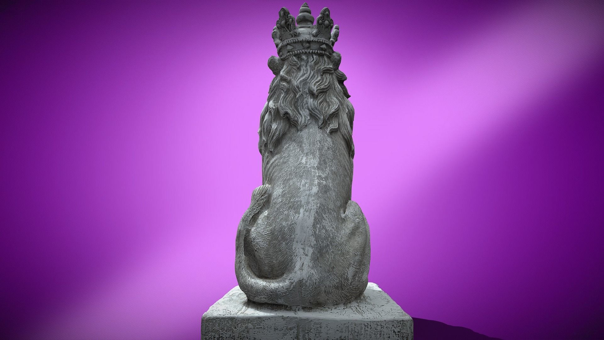 lion statue 3D print model_6
