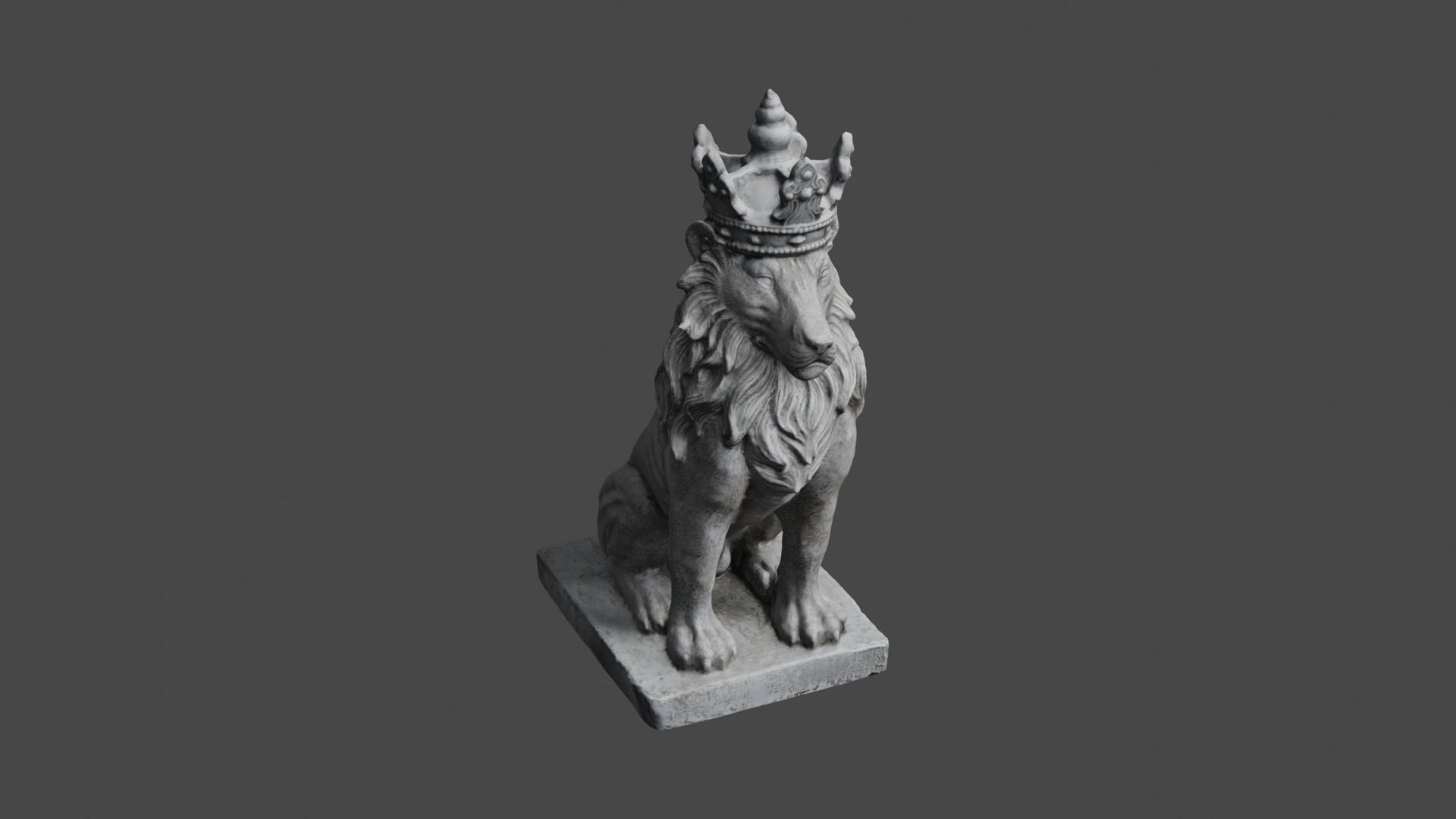 lion statue 3D print model_12
