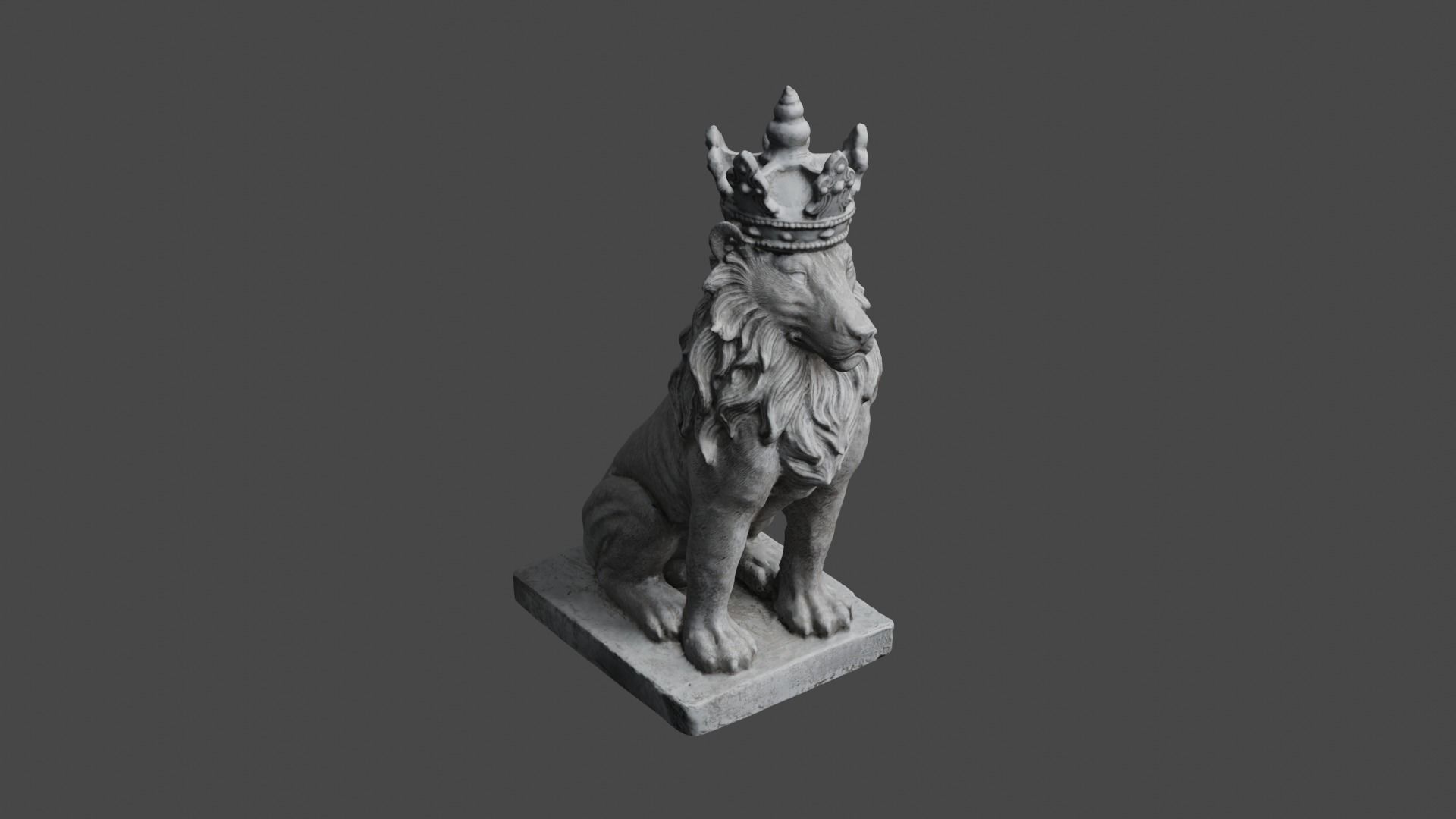 lion statue 3D print model_14