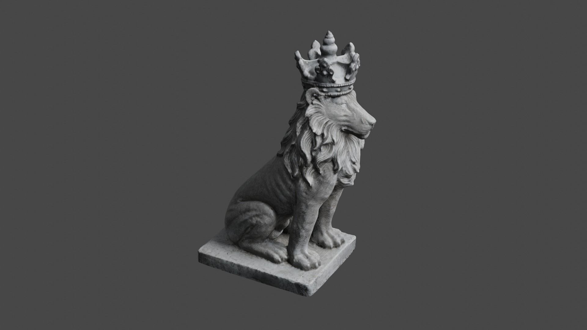 lion statue 3D print model_18