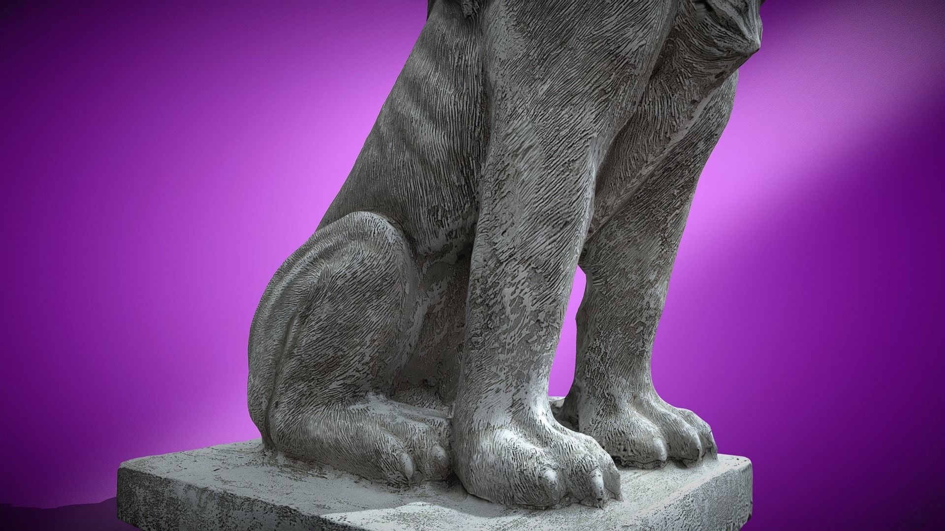 lion statue 3D print model_4