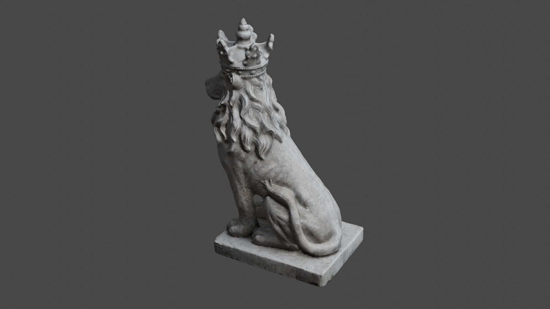 lion statue 3D print model_51
