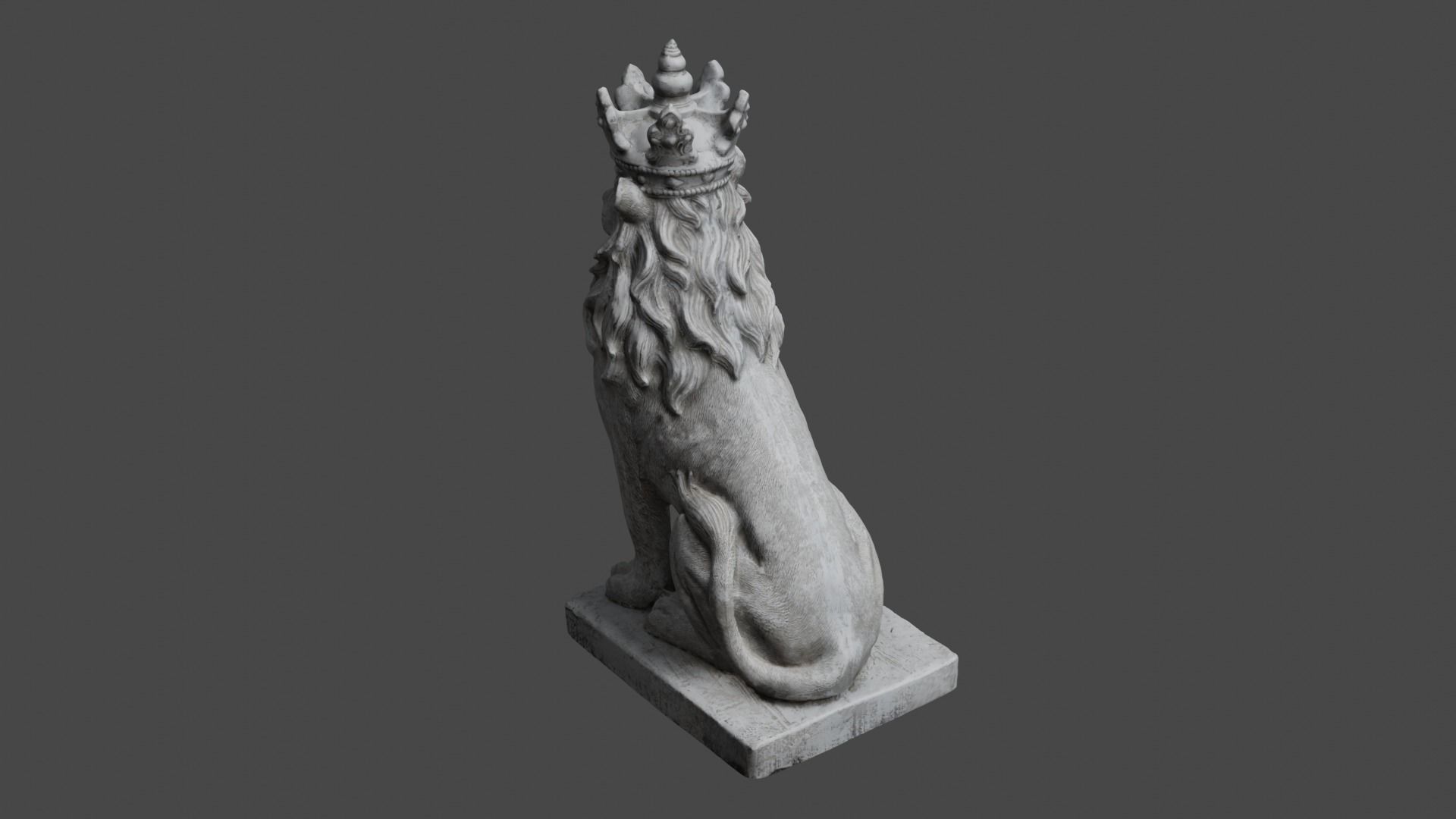 lion statue 3D print model_47